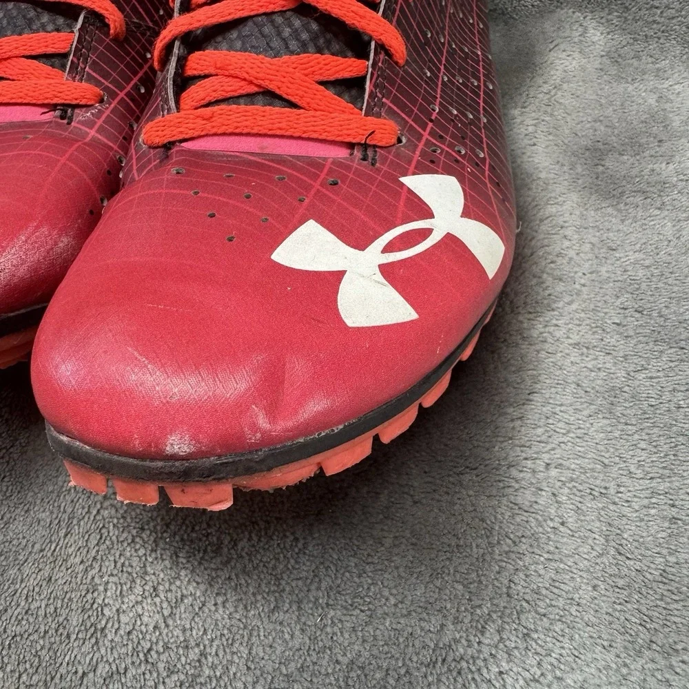 Under Armour Sprint Spikes 3022002-600 Red Black Men's Size 10 Track Running‎